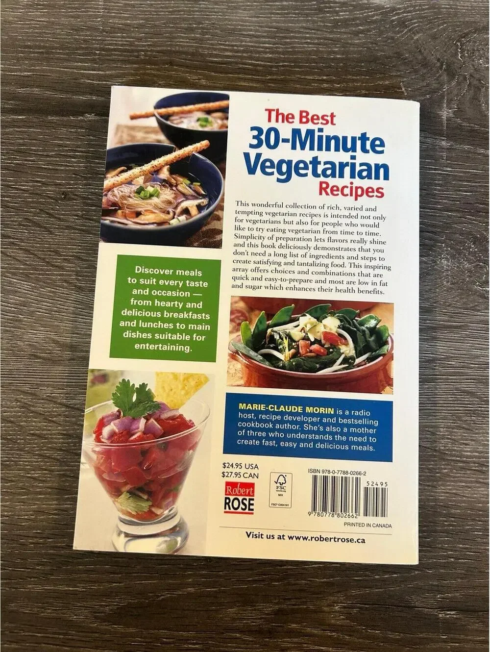 The Best 30-Minute Vegetarian Recipes Cookbook by Marie-Claude Morin Paperback